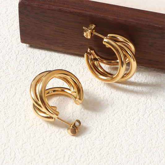 3 Pairs - Three-Piece Line Earrings (1 Pair Price - 77)