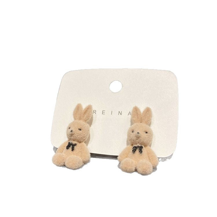 6 Pairs - Autumn and winter New plush rabbit earrings (Mix Color) (1 Pair Price - 41)