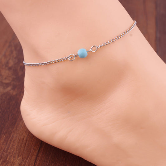 12 Pc - Blue Bead Anklet (Unit Price - 15)