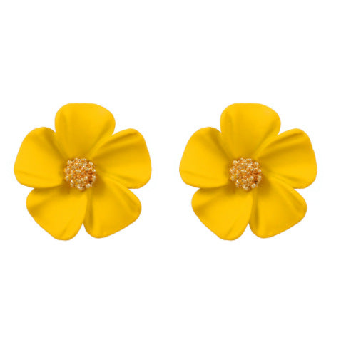 6 Set - Small fresh flower earrings in spring and summer - Yellow (1 Set price - 29)