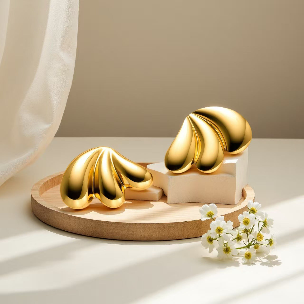 3 Pairs - Anti tarnish three drop earrings (1 Pair Price - 44)