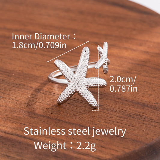 3 Pc - Anti Tarnish Starfish Ring silver (1 Pc Price - 39)