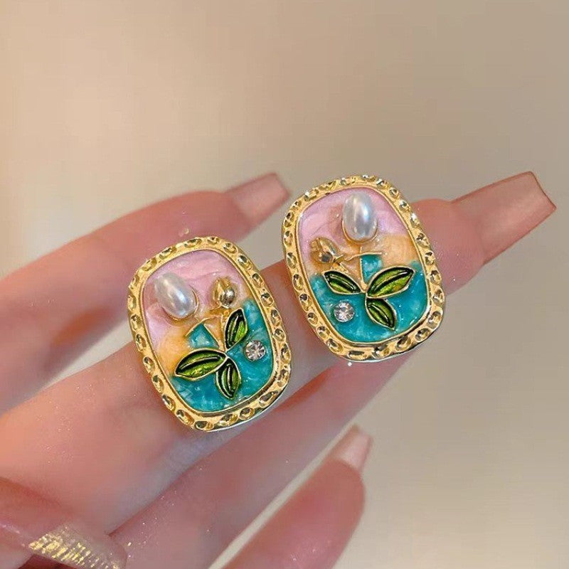 6 Pairs - Monet Garden Baroque Imitation Pearl Design Earrings (1 Pair Price - 37)