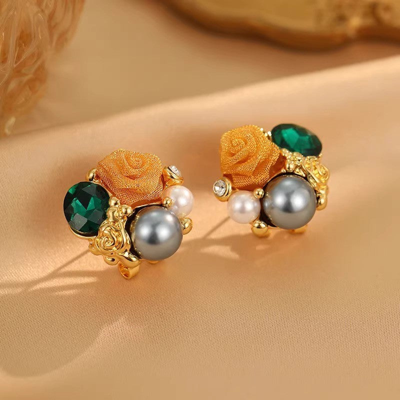 6 Pairs - French Romantic Elegant Rose Earrings  (1 Pair Price - 50)