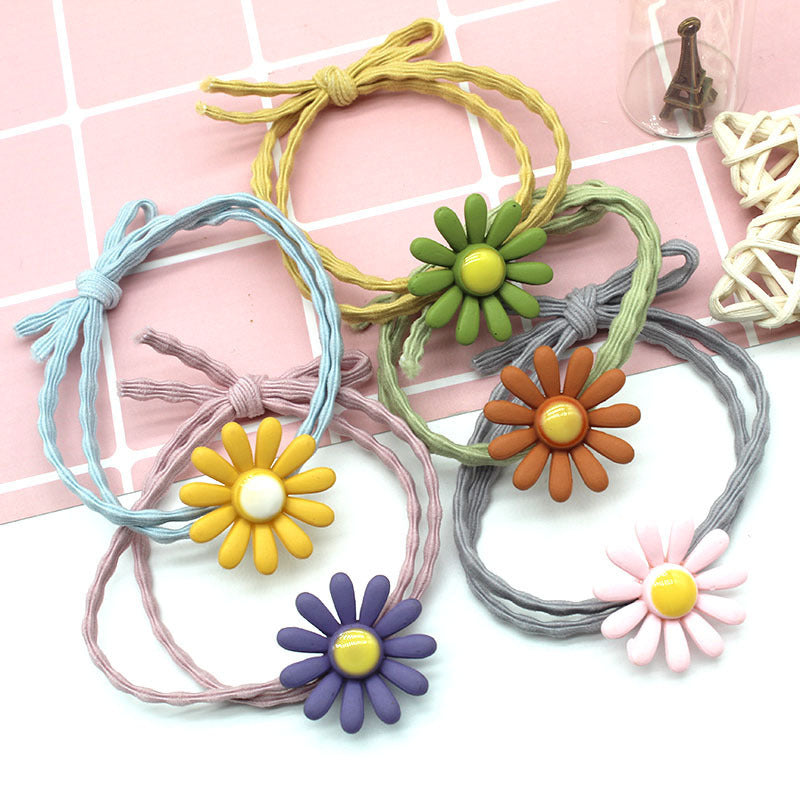 10 Pc - Hyun-Hyun Style Small Flower Daisy Hair Rope Hair Tie (Mix Color in OPP bag) (Unit Price 3)