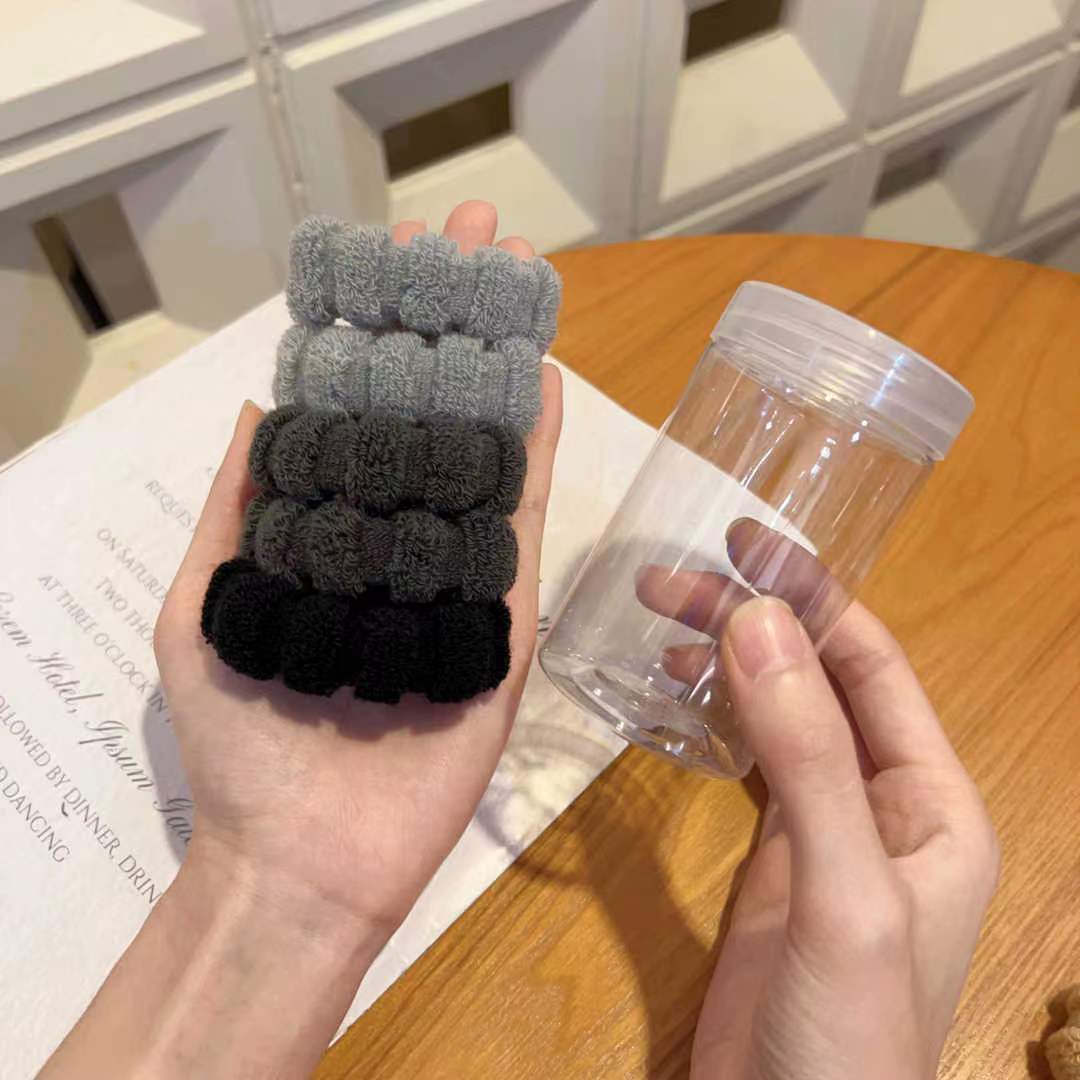 Grey Series Towel Ring Rubberband with box (5 piece set)