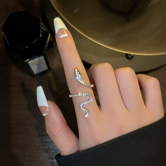 6 Pc - Micro-Paved Zircon Wrapped Snake Ring  (1 Pc Price - 19)
