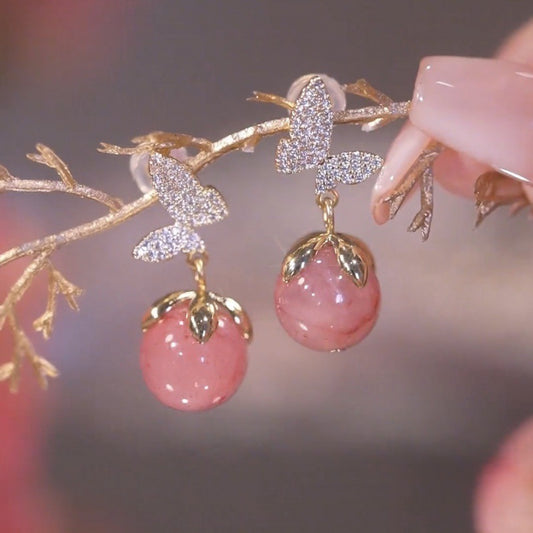 6 Set - Pink round cat's eye earrings (Unit price 39)
