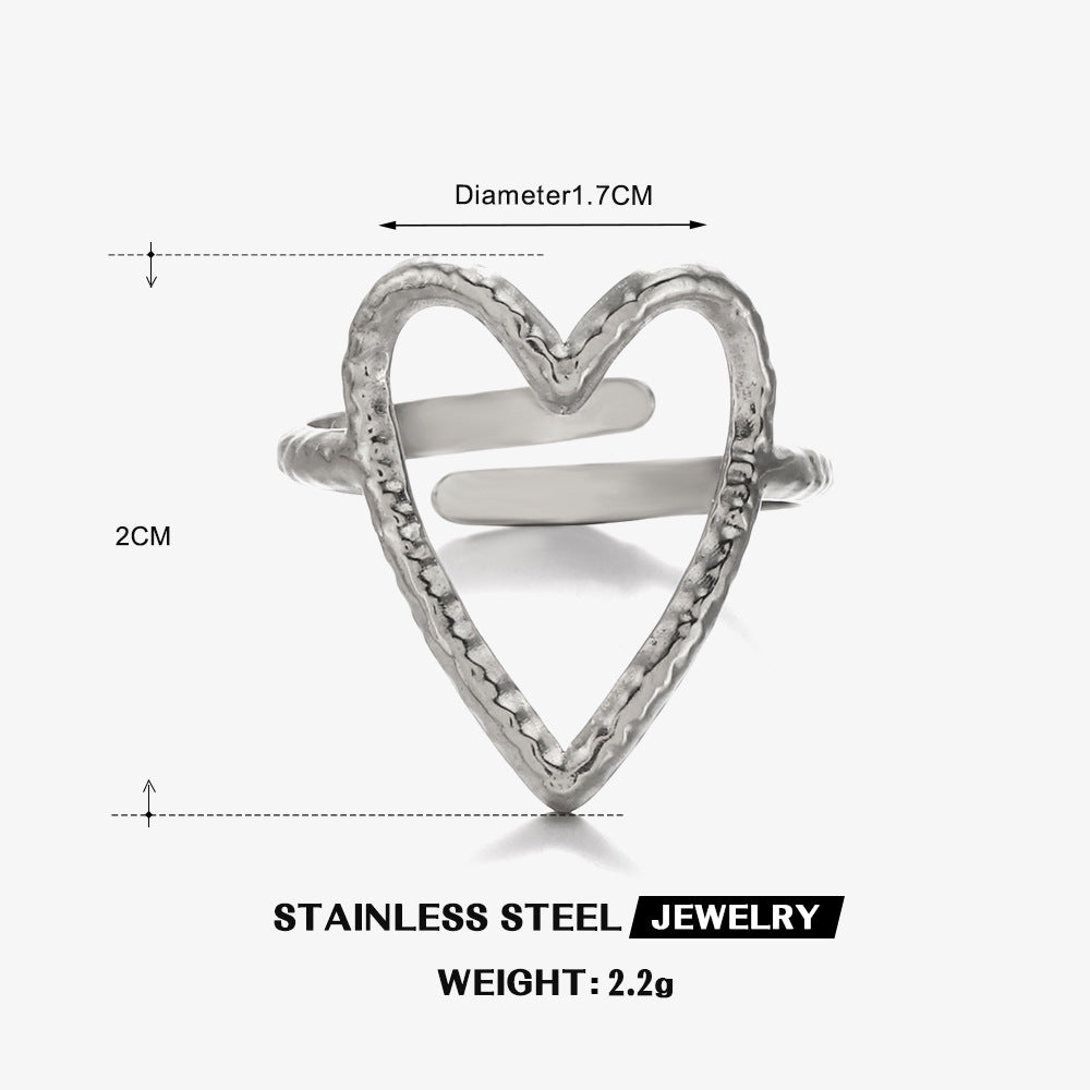 3 Pc - Anti Tarnish Heart-shaped ring silver (1 Pc Price - 39)