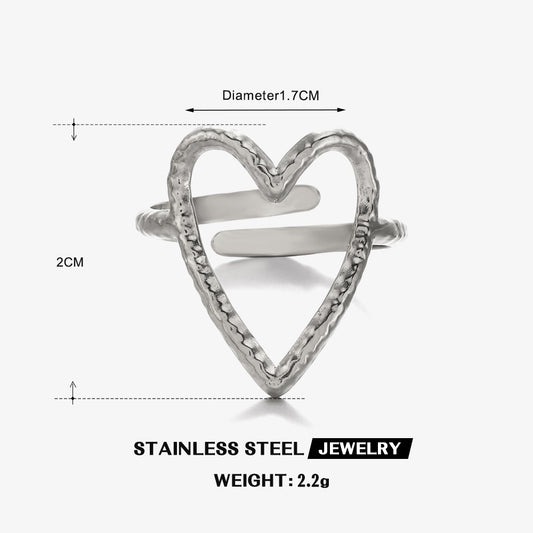 3 Pc - Anti Tarnish Heart-shaped ring silver (1 Pc Price - 39)