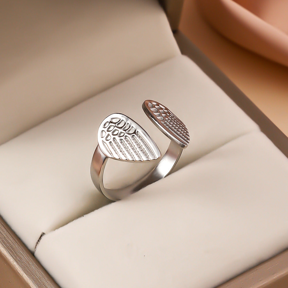 3 Pc - Angel wings Ring - Silver (Unit Price - 42)
