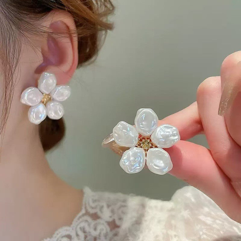 6 Pairs - Baroque Floral Pearl Earrings (1 Pair Price - 36)