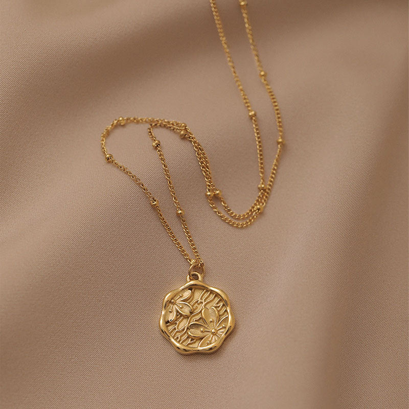 3 Pc - Anti Tarnish Plum blossom necklace - Gold (1 Pc Price - 88)