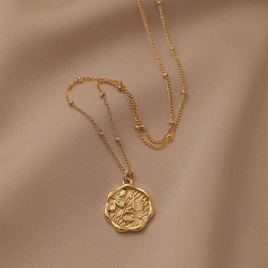 3 Pc - Anti Tarnish Plum blossom necklace - Gold (1 Pc Price - 88)