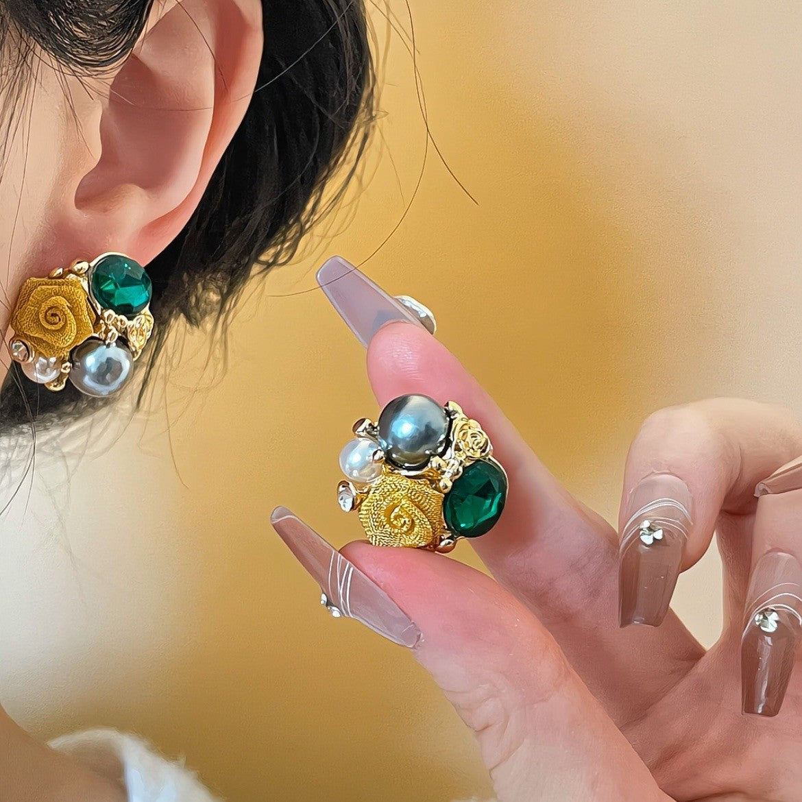 6 Pairs - French Romantic Elegant Rose Earrings  (1 Pair Price - 50)