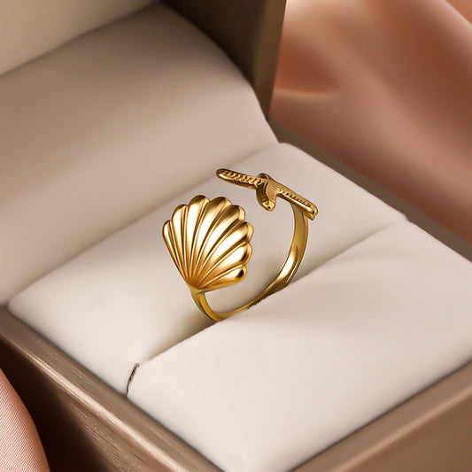 3 Pc - Starfish Shell Ring - Golden (Unit Price - 60)