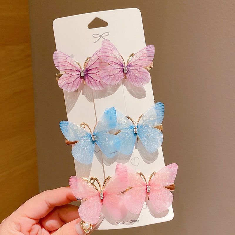 3 Set - Super Fairy Butterfly Hairclip Set of 6 - Design3 Card Packing (1 Set Price - 60)