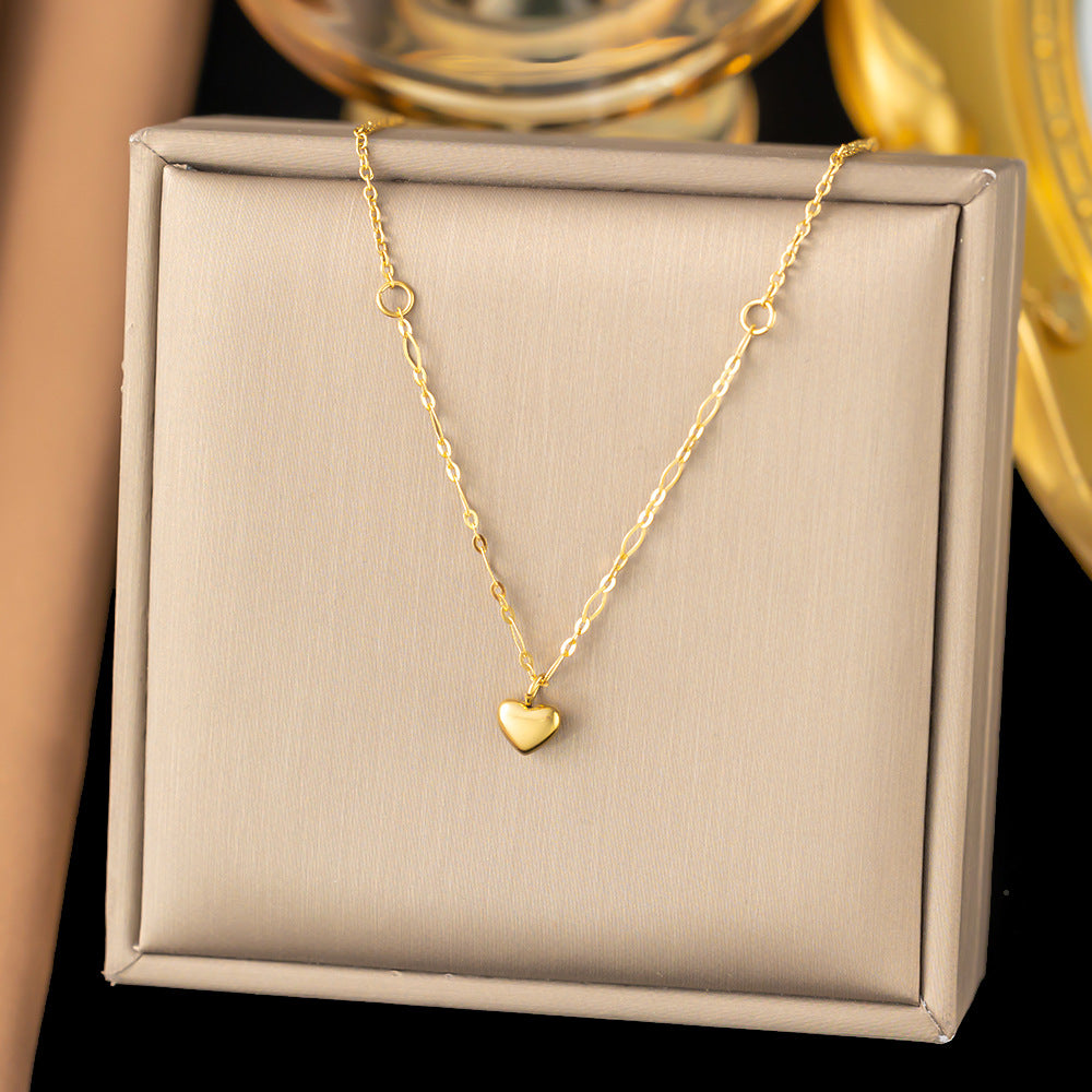 3 Pc - Anti Tarnish Simple love necklace - Gold (1 Pc Price - 62)