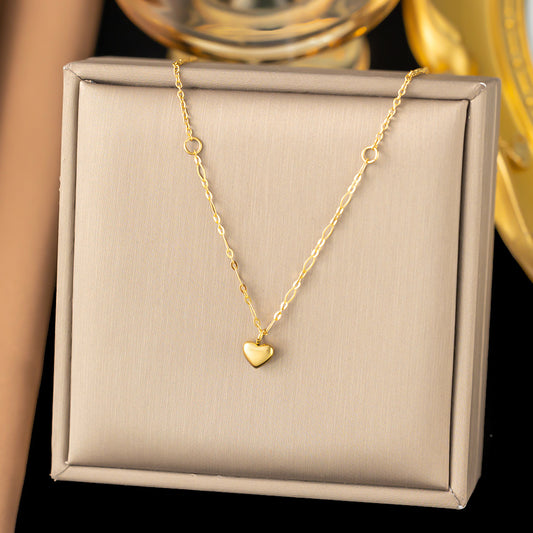 3 Pc - Anti Tarnish Simple love necklace - Gold (1 Pc Price - 62)