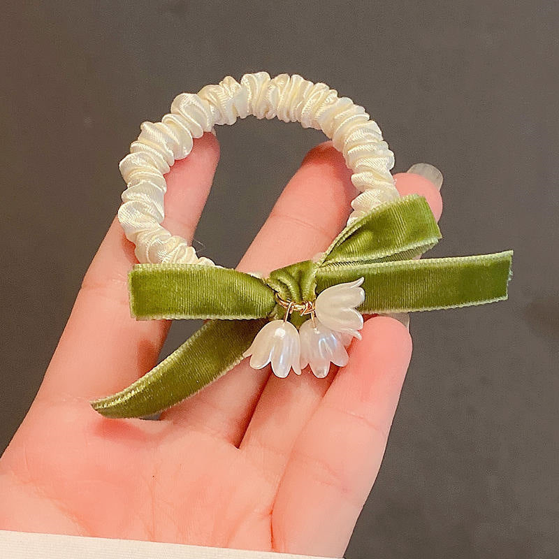 6 Pc - Lily of the Valley Flower Hair Rope (OPP packing) (1 Pc Price - 17)