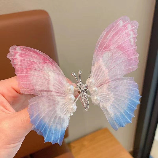 3 Pc - Pink and blue gradient moving butterfly hairclip (1 Pc Price - 28)
