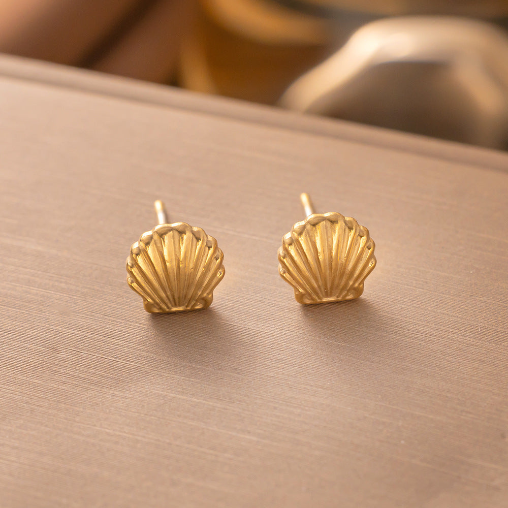 3 Pairs - Anti Tarnish Shell earrings gold (1 Pair Price - 47)