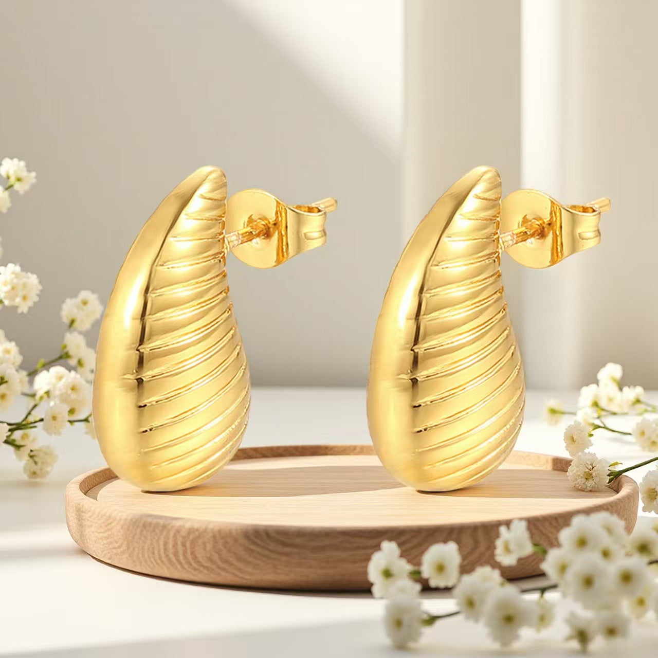 3 Pairs - Anti tarnish Drop shaped earrings Design4 (1 Pair Price - 66)