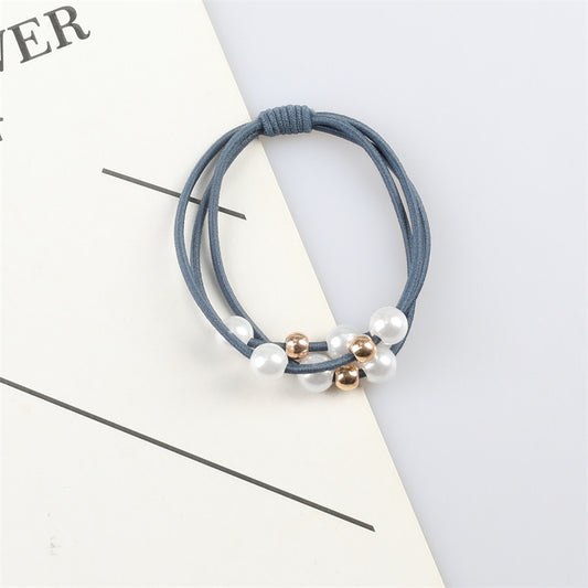6 Pc - Three-line pearl base rubber band - Denim Blue (1 Pc Price - 3.5)