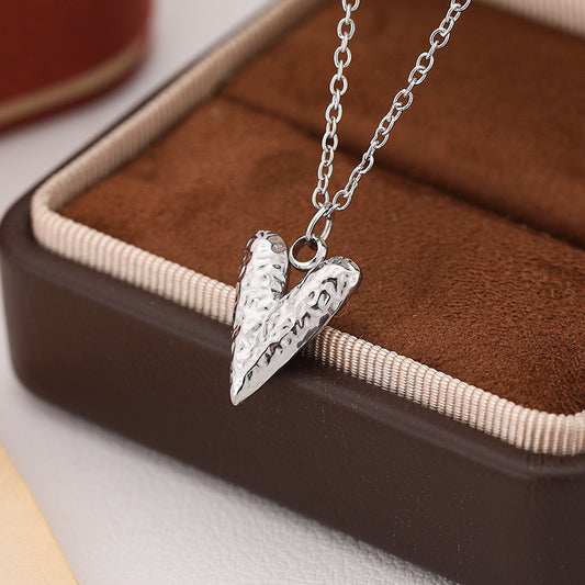 3 Pc - Oil massage heart Necklace - Silver (Unit Price - 58)