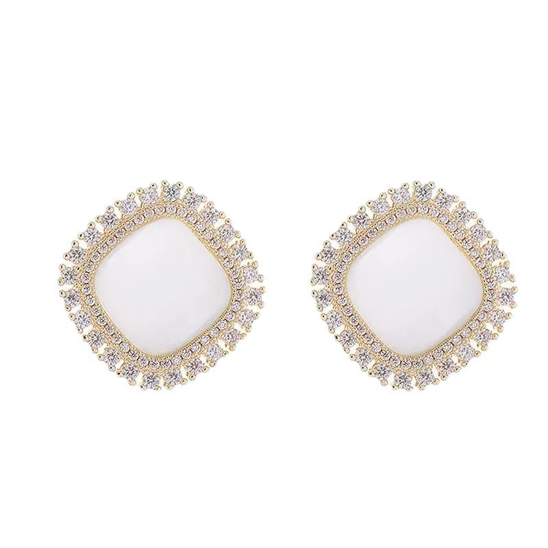 6 Set - Korean fashion geometric cat's eye stone earrings (1 Set price - 31)