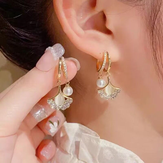 6 Set - New style super fairy ginkgo earrings (Unit price 38)