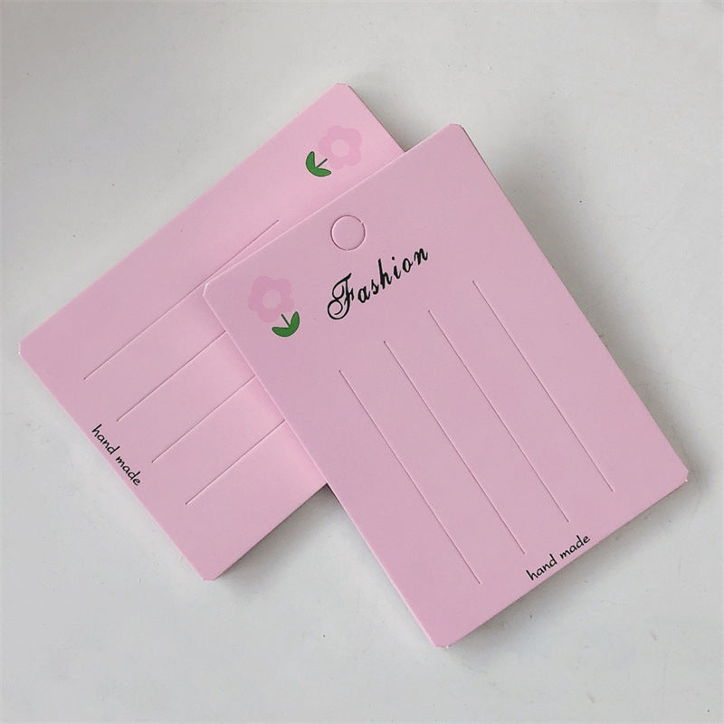 7.5*10.5 cm cardstock ~ Pink and purple flower cards for adults and children with OPP bag (Pack of 100)