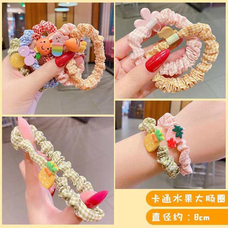 South Korea sweet children's small intestine colourful rubberband opp packing (10 pc set)