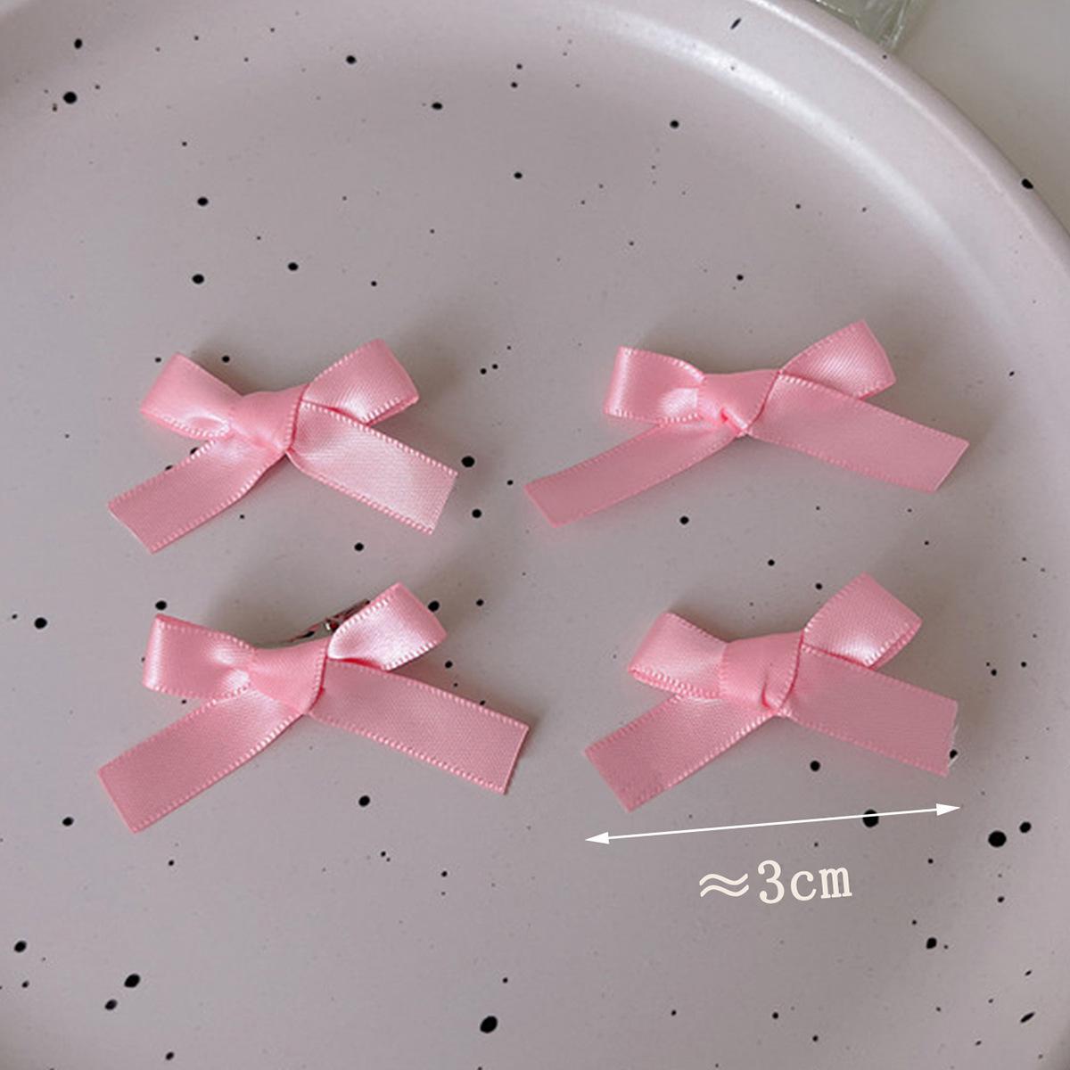 Light Pink Ribbon 3cm bow mini hairpin (10 Pc Set Card packing)