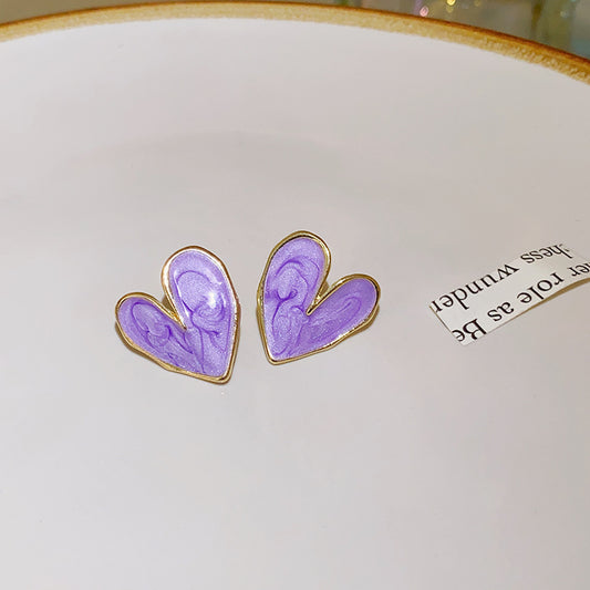 6 Set - French heart earrings (Mix color) (Unit price 21)
