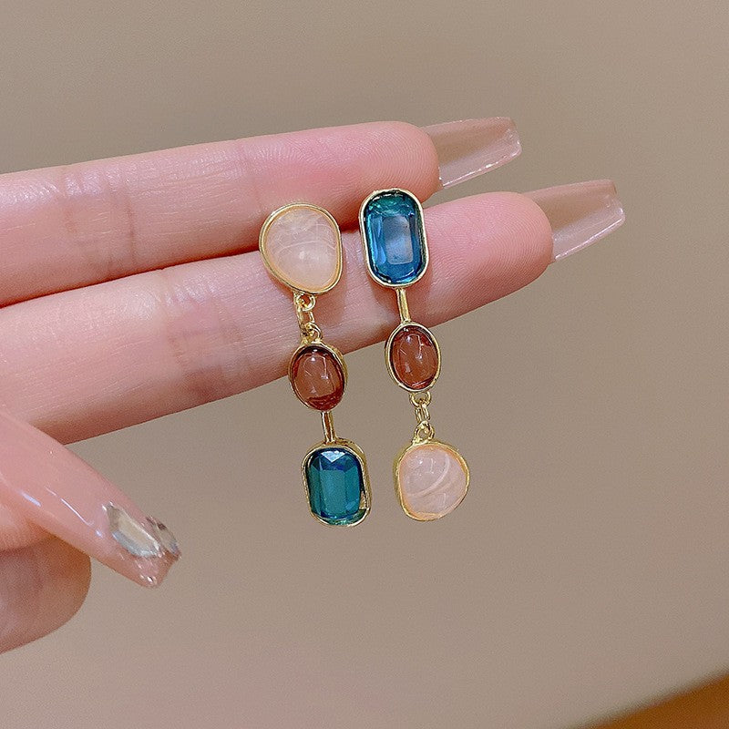 6 Pairs - Asymmetrical Colorful Earrings (1 Pair Price - 32)