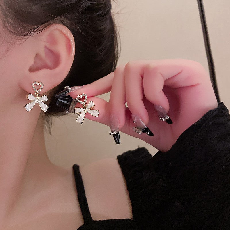 6 Set - Bowknot oil drop earrings (Mix color) (Unit price 30)