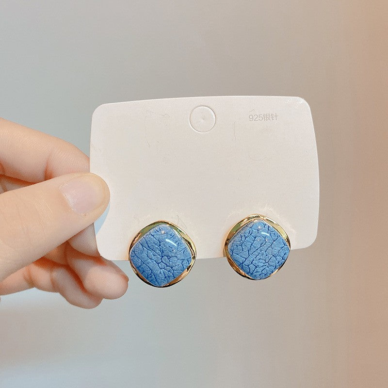 6 Set - Ice crack geometric square earrings (Mix Color) (Unit price 24)