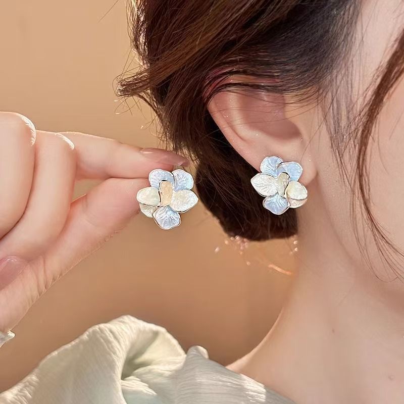 6 Pairs - Flower Earrings (Mix Color)  (1 Pair Price - 30)