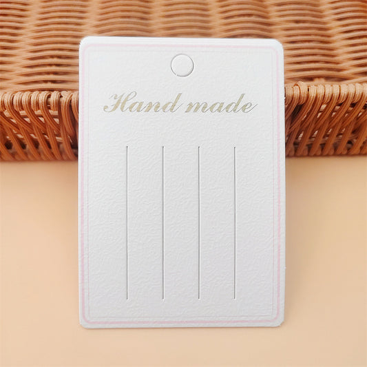 7.5*10.5 cm Korean English letter pink-edged square hair clip/hair tie paper card DIY accessory packaging card with OPP bag(pack of 100)