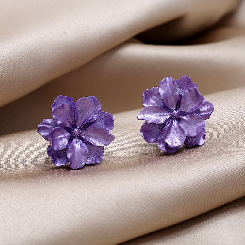 6 Pairs - Korean Flower Earrings (Mix Color) (1 Pair Price - 19)
