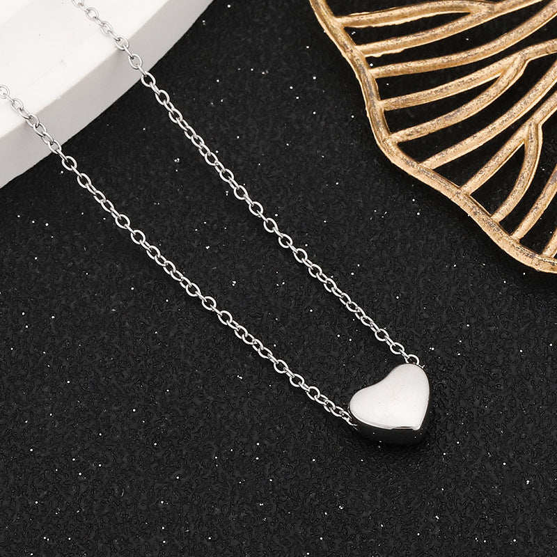 3 Pc - 3D Heart Necklace - Silver (Unit Price - 40)