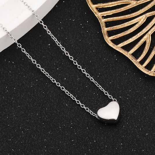 3 Pc - 3D Heart Necklace - Silver (Unit Price - 40)