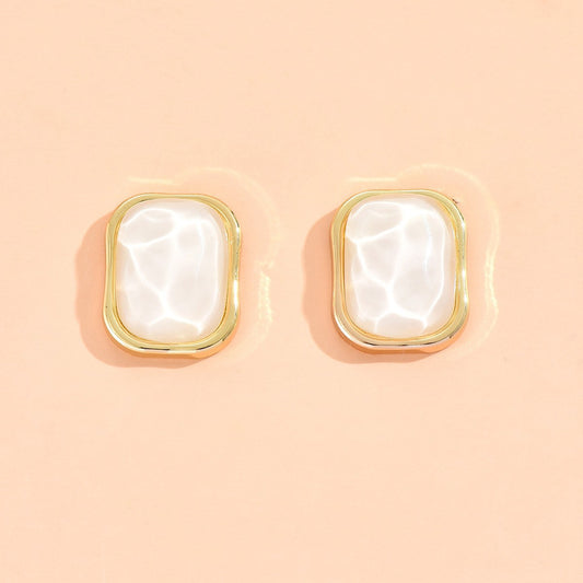 6 Set - Square resin alloy earrings (1 Set price - 24)
