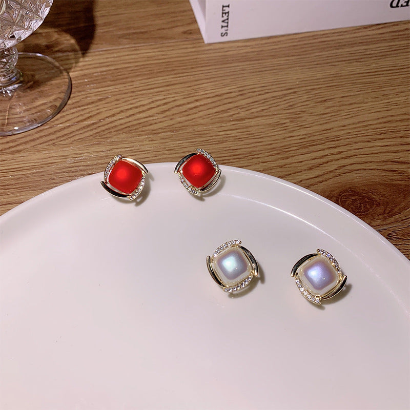 6 Set - New trendy square earrings (Mix color) (Unit price 24)