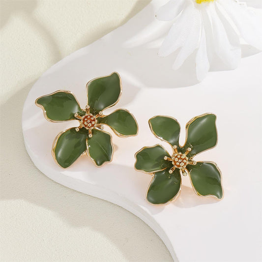6 Set - Oil-drop flower earrings (Mix color) (Unit price 39)