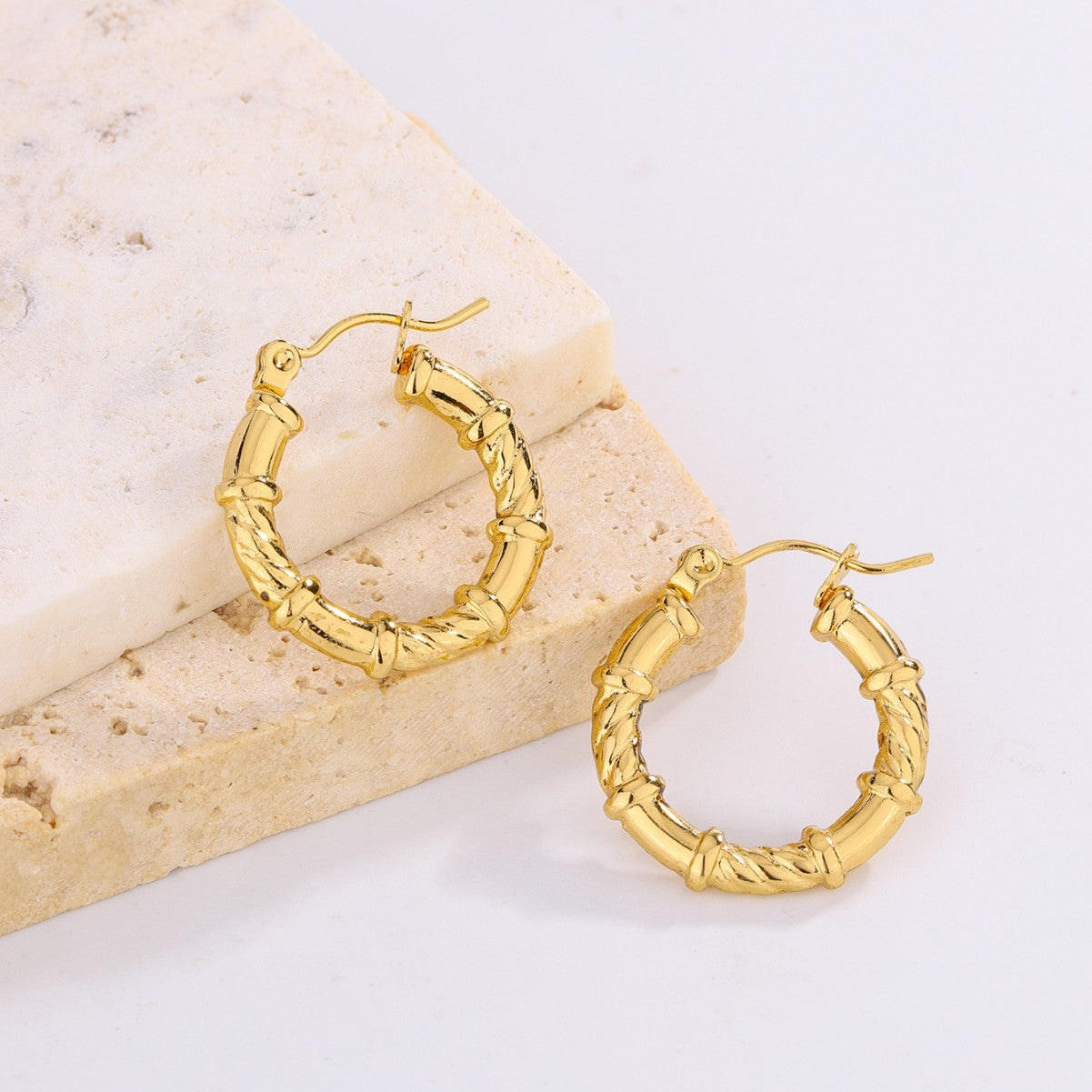 3 Set - Anti tarnish Round Hoop retro earring Design 3 (Unit Price - 41)