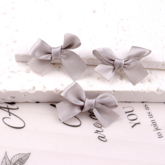Gray Ribbon 3cm bow mini hairpin (10 Pc Set Card packing)