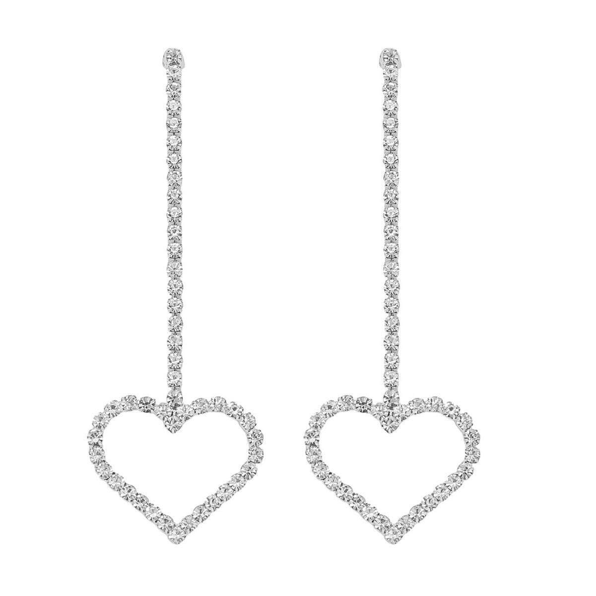 6 Set - Long shiny heart-shaped pendant earring (Unit price 42)