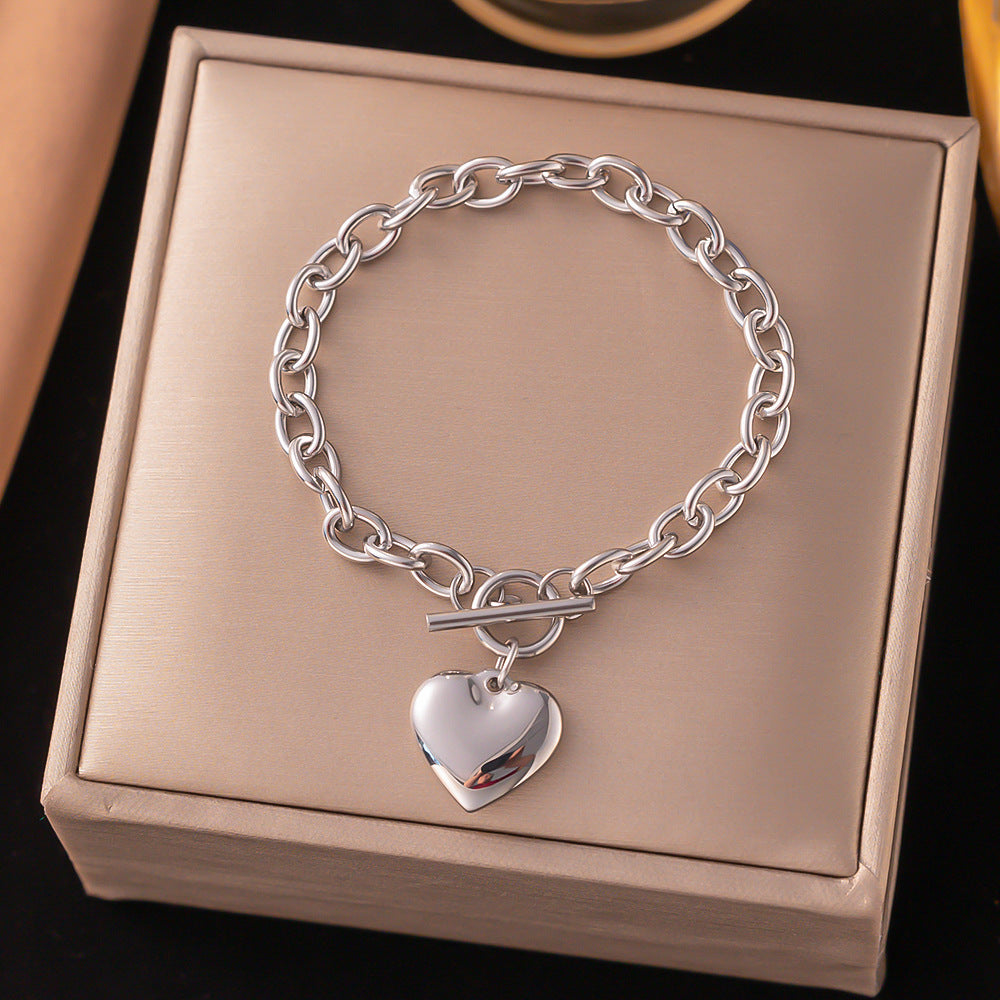 3 Pc - Anti Tarnish Buckle big love bracelet - Silver (1 Pc Price - 55)